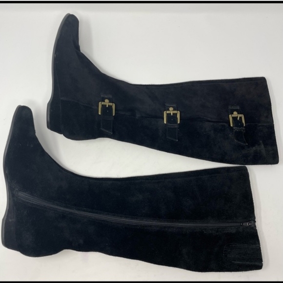 AEROSOLES Black Club Sota Suede Boots with Buckles - 6.5 - Like New‎ - Picture 6 of 12